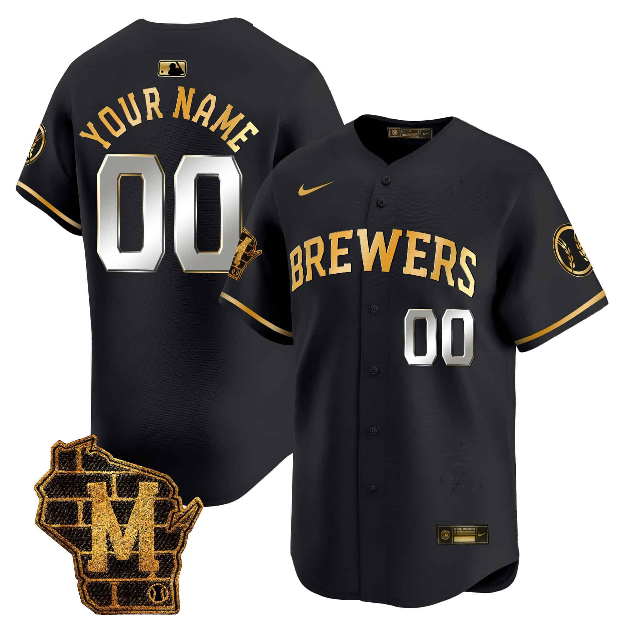 Milwaukee Brewers Home Patch Vapor Premier Limited Custom Jersey – All Stitched