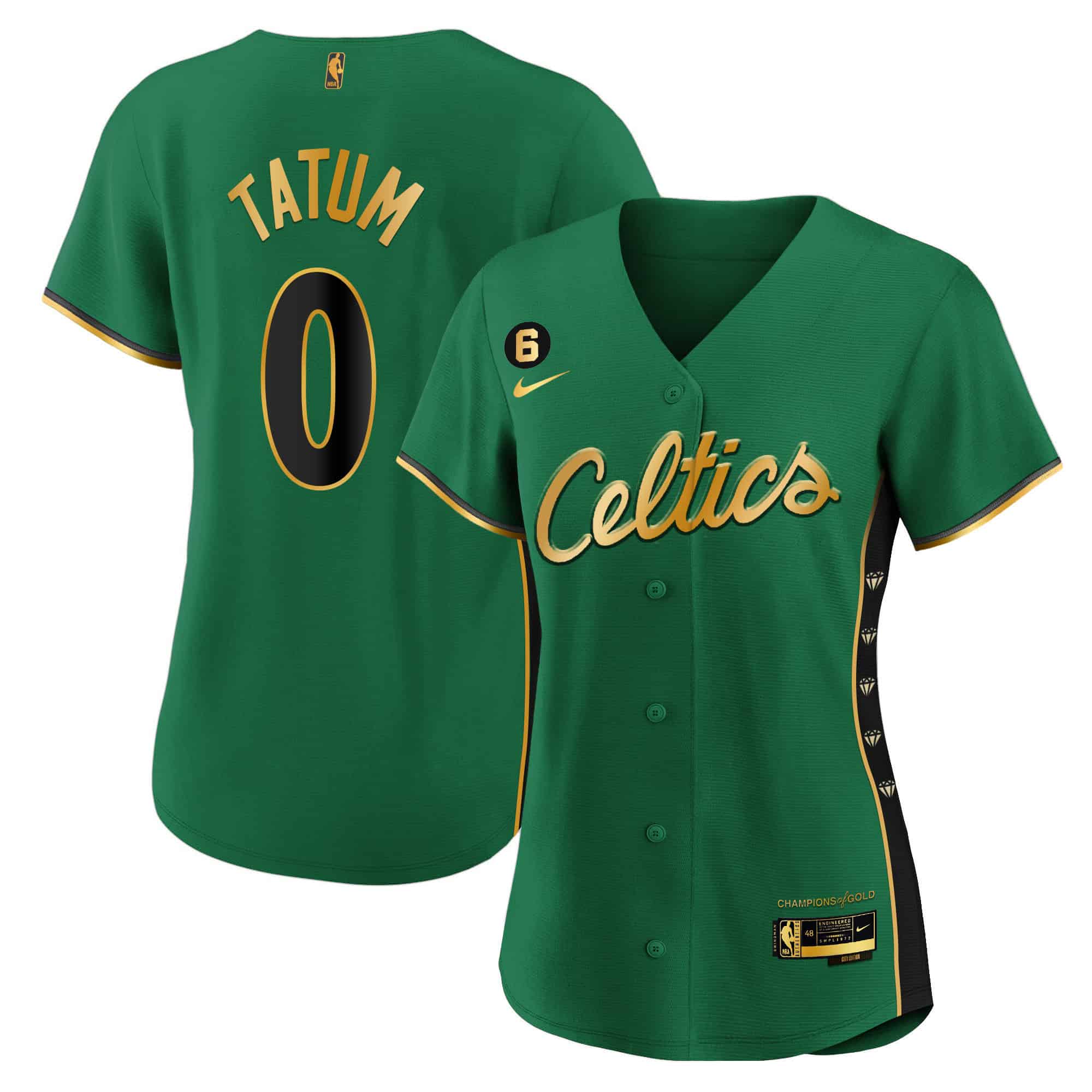Women’s Boston Celtics Baseball Jersey – All Stitched