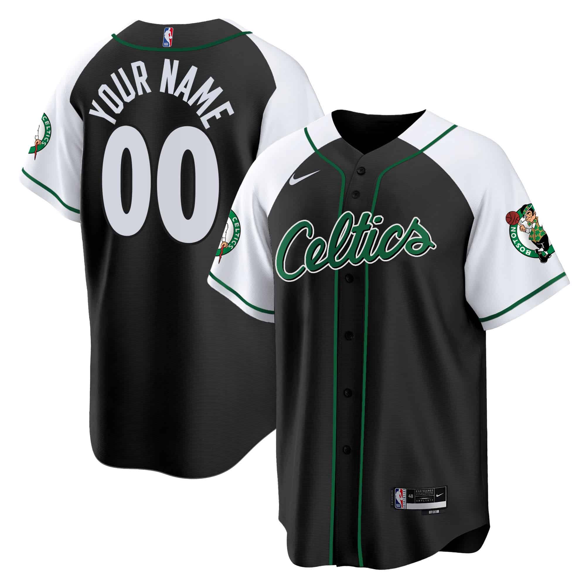 Boston Celtics Baseball Custom Jersey V2 – All Stitched