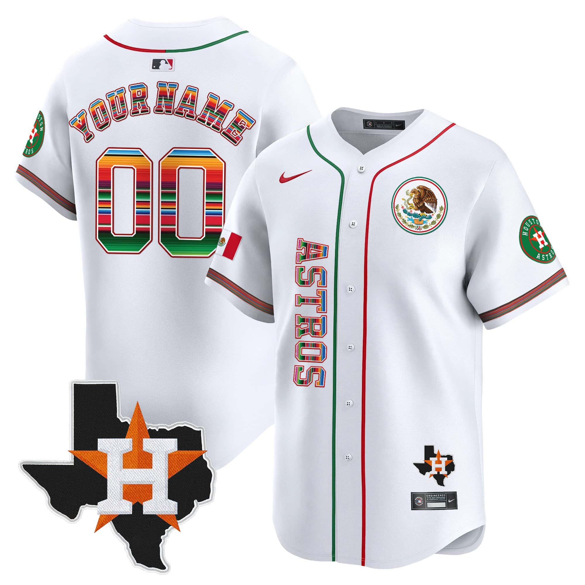 Houston Astros Mexico Vapor Premier Limited Custom Jersey V4 – All Stitched