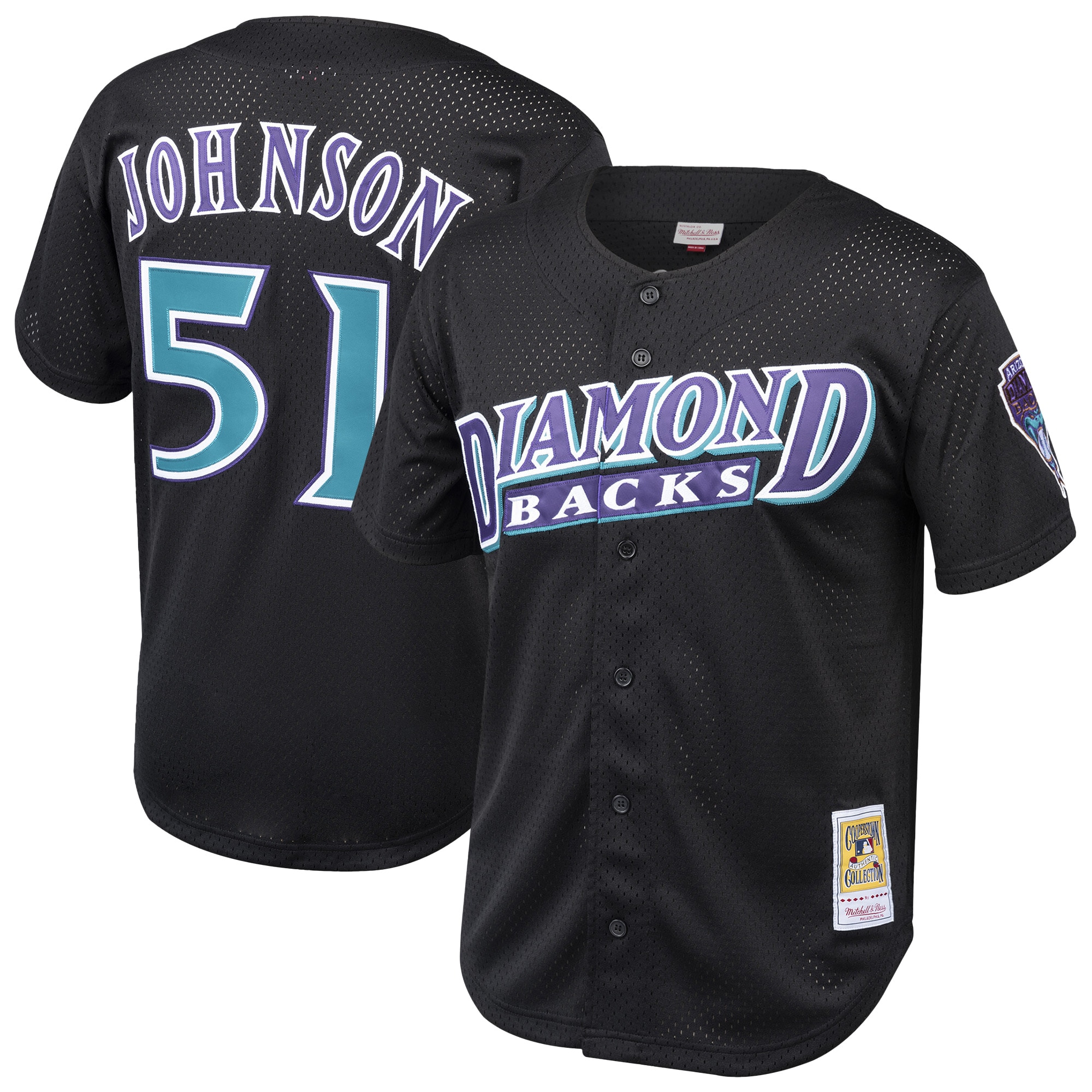 Randy Johnson Arizona Diamondbacks Mitchell & Ness Cooperstown Collection Mesh Batting Practice Button