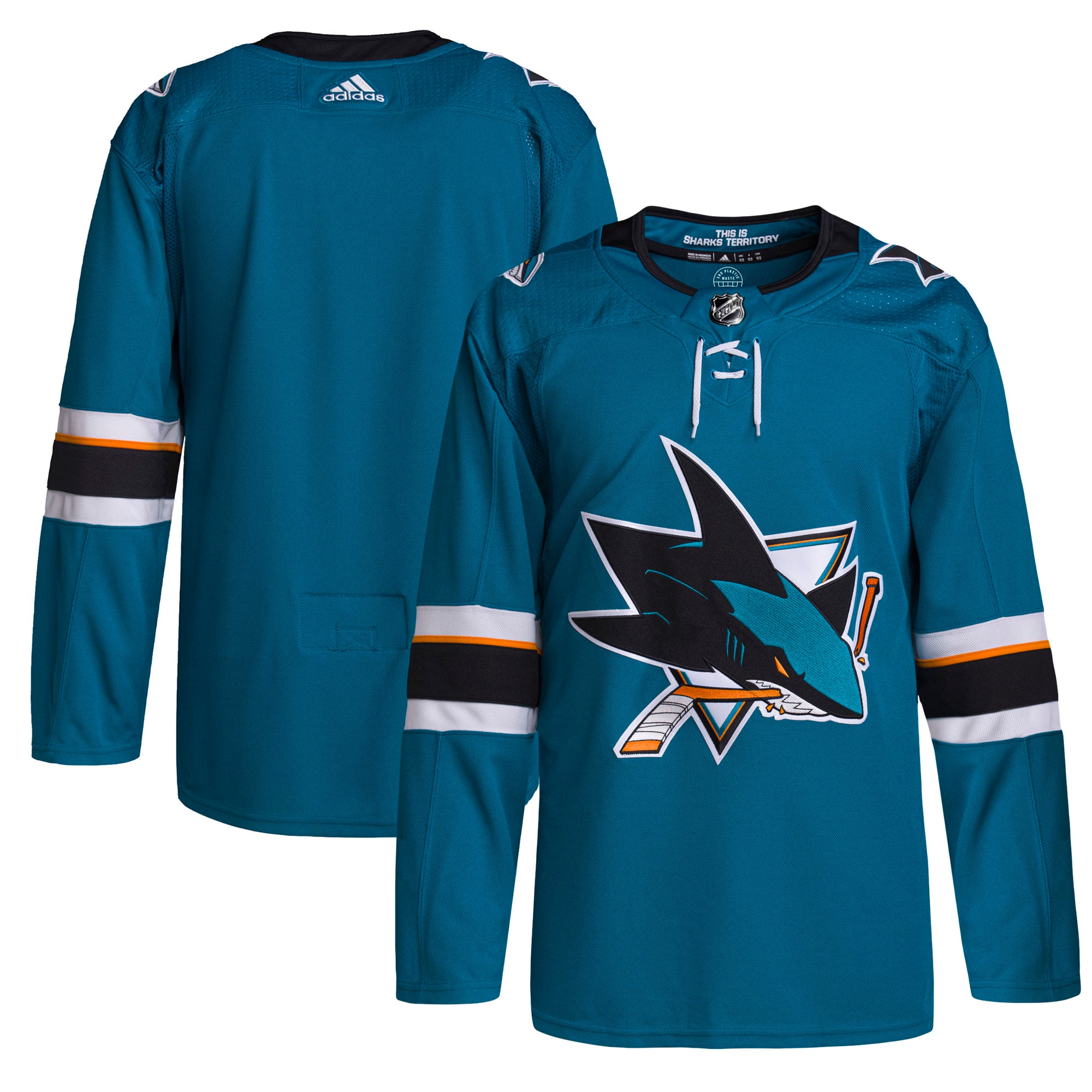 San Jose Sharks adidas 2021/22 Home Primegreen Authentic Jersey