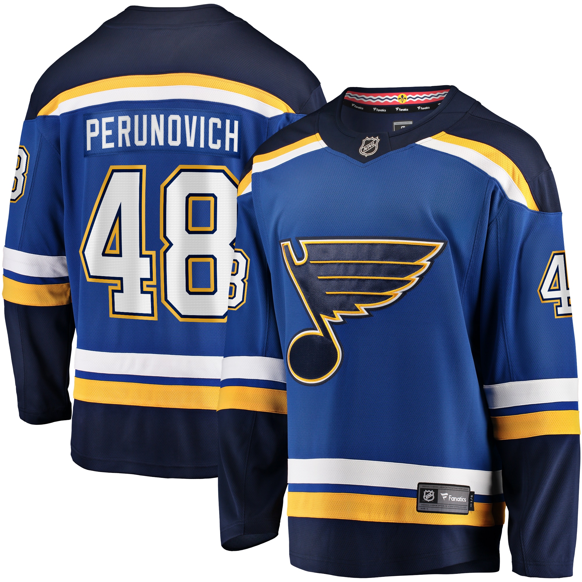 Scott Perunovich St. Louis Blues Fanatics Home Premier Breakaway Player Jersey
