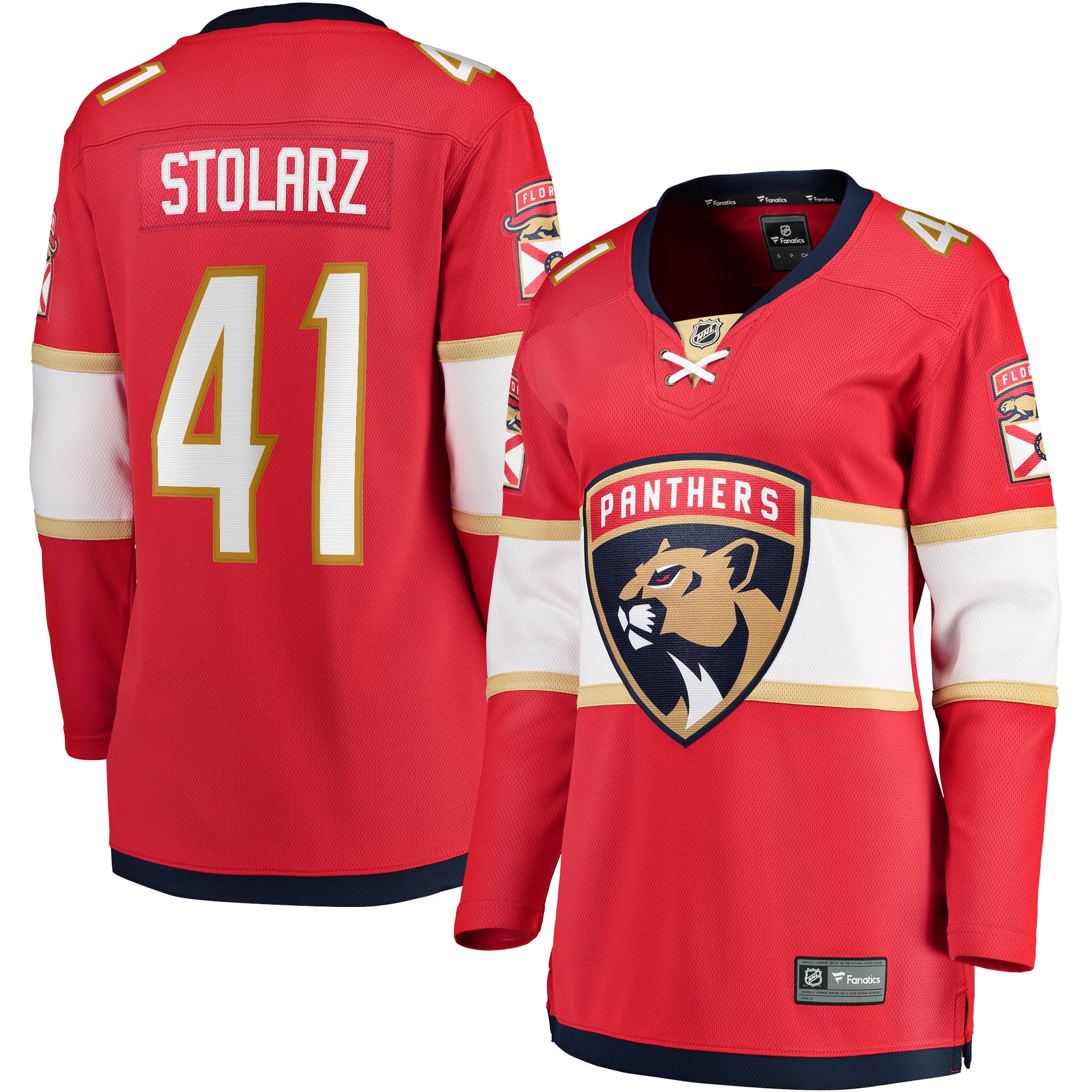 Anthony Stolarz Florida Panthers Fanatics Women's Home Breakaway Player Jersey