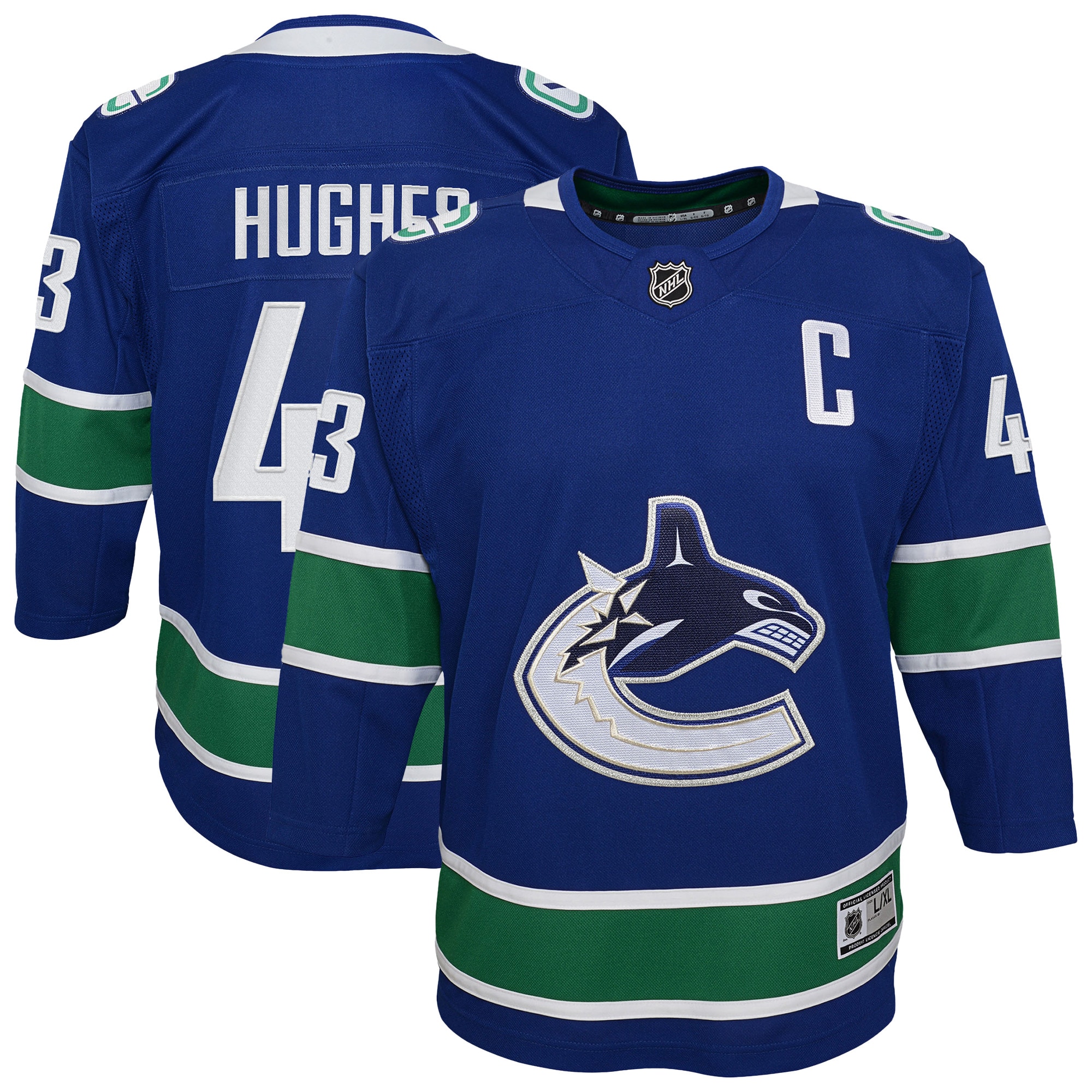 Quinn Hughes Vancouver Canucks Youth Home Premier Player Jersey